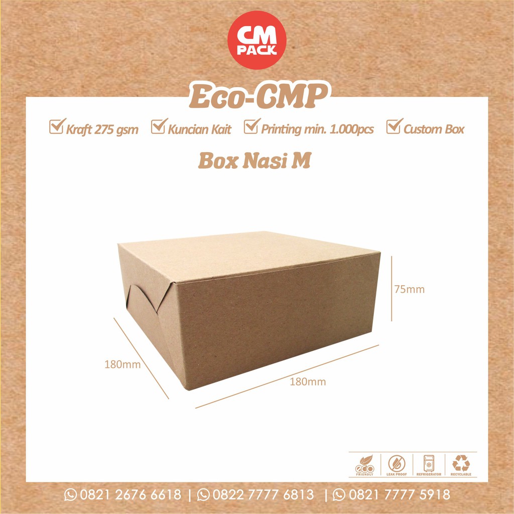 

CMP ECO KRAFT BOX NASI M ( 1 PACK 50PCS )
