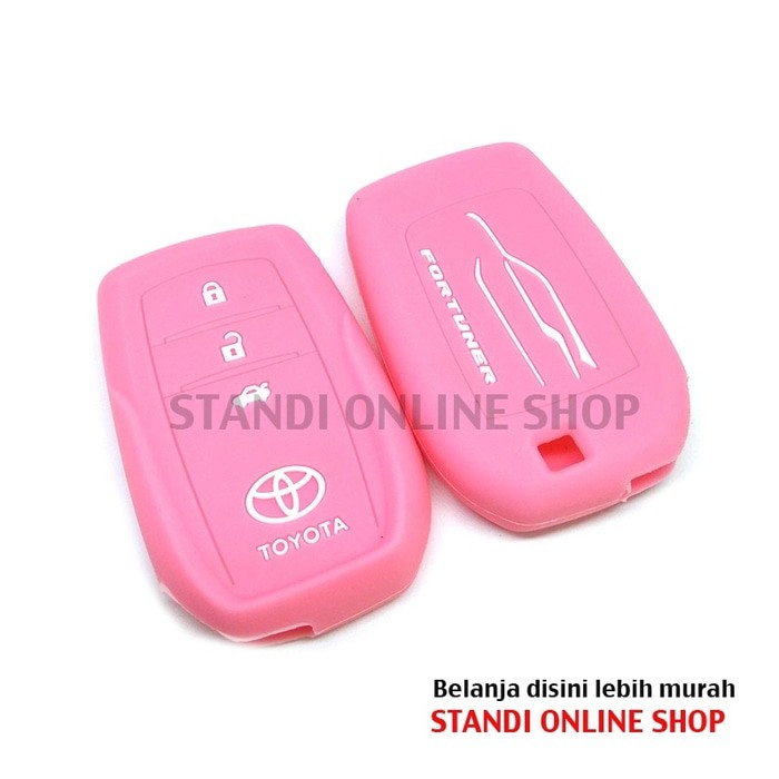 Kondom Kunci Silikon Remote Sarung Remote Toyota All New Fortuner Pink