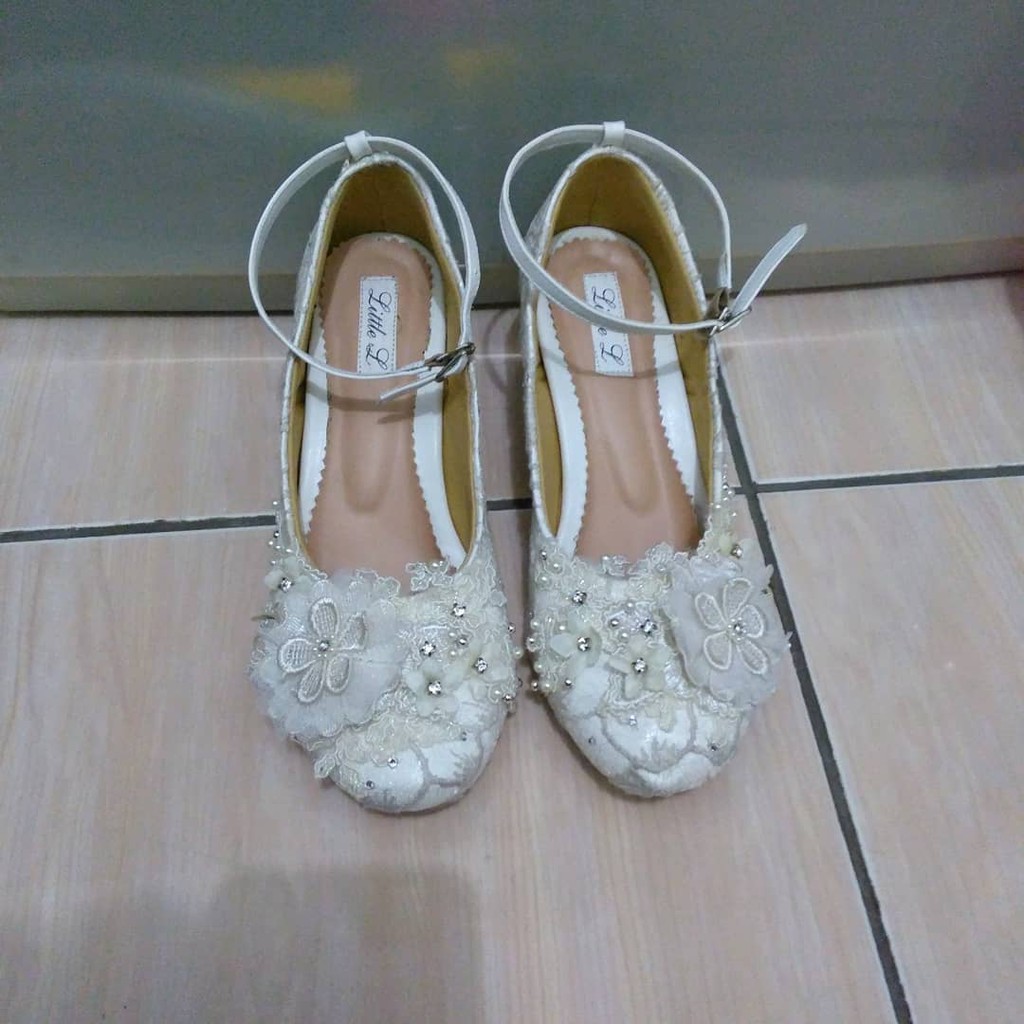 Preloved Wedding Shoes Sepatu Nikah Heels Payet (Handmade)