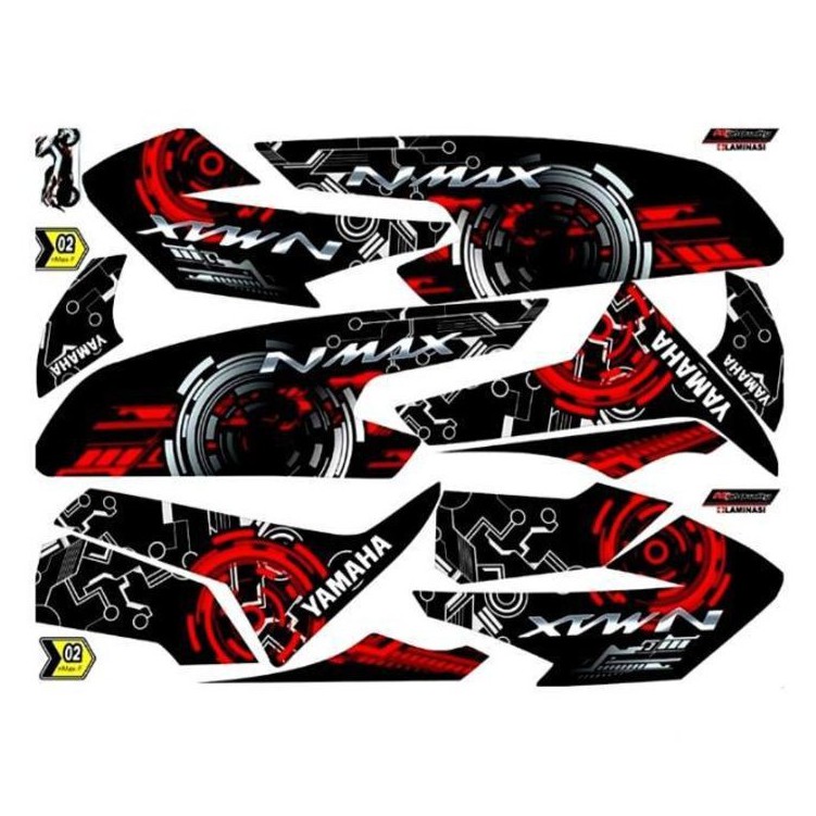 STIKER NMAX 155 elektrik  keren STRIPING NMAX stiker motor nmax TERBARU semi DECAL N MAX 2019 mantap