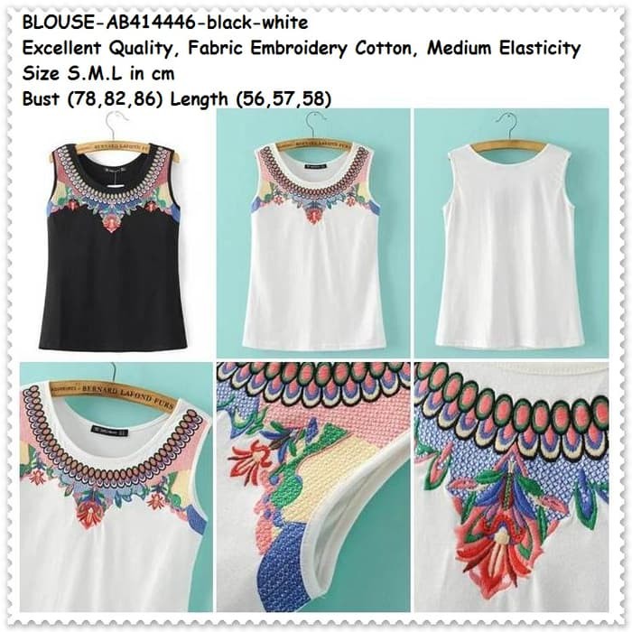 Tank Top Blouse Pakaian Baju Wanita Korea Import Putih White Black BEST.