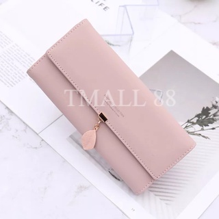 ♥TMALL88♥ DOMPET PANJANG LIPAT TIPIS WANITA / GANTUNGAN DAUN CANTIK / MURAH