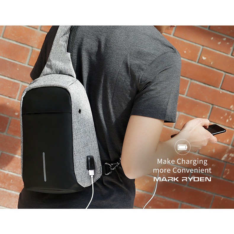 Tas Selempang USB Port (Water Proof)