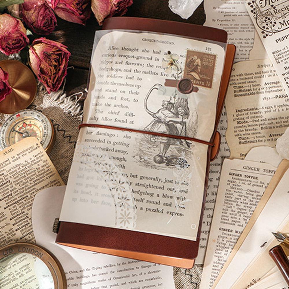 Timekey 25 Lembarset Stiker Kertas Aneka Desain Gaya Vintage Untuk Dekorasi Scrapbookjurnaldiary A9K4