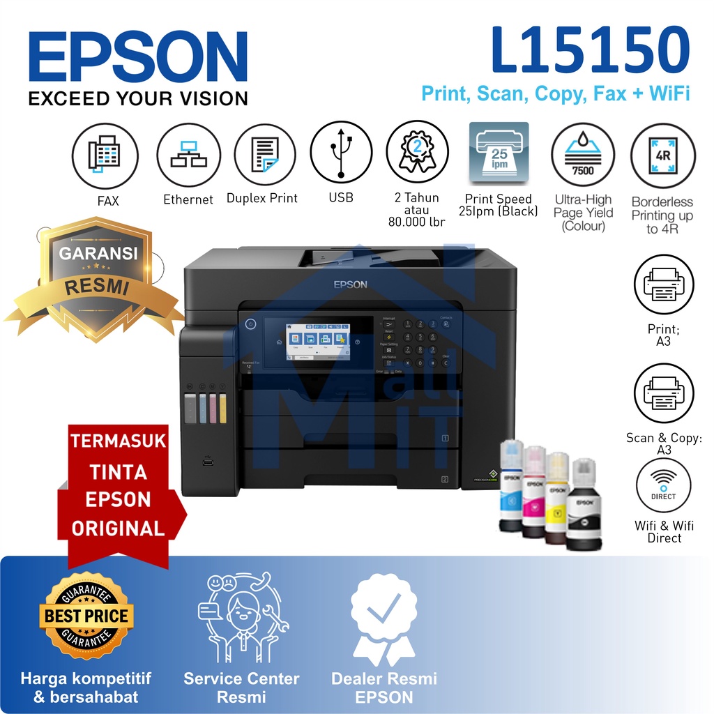 (PACKING KAYU) PRINTER EPSON L15150 L-15150 L 15150 A3 DUPLEX PIGMENT PRINT SCAN COPY