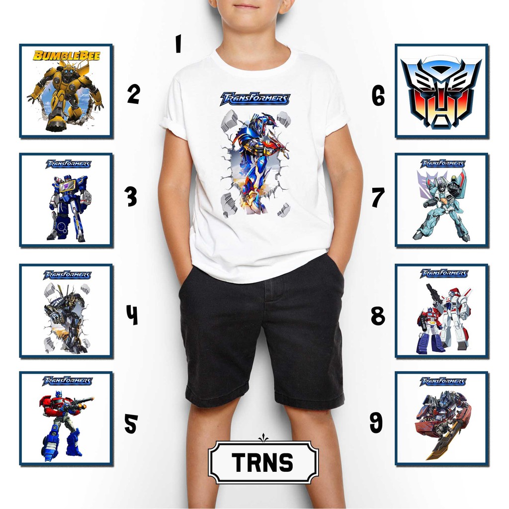 [KAOS ANAK] Transformers oblong custom tshirt laki perempuan boy girl santai rumah nama katun cotton