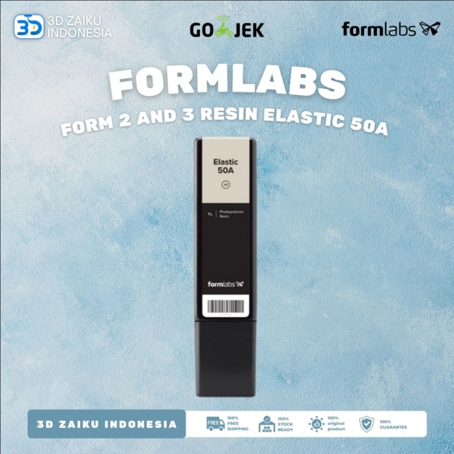 Original Formlabs Form 2 and 3 Resin Elastic 50A for 3D Printing