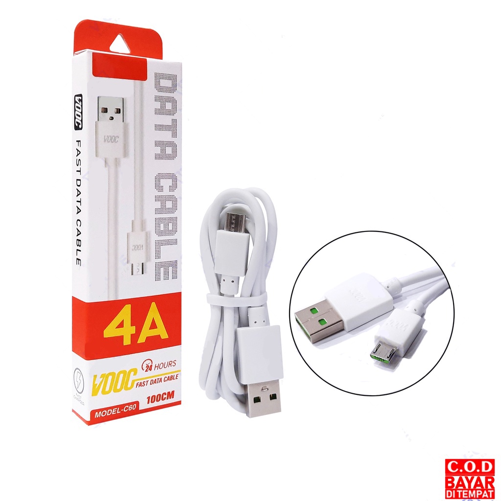 KABEL DATA BRANDED C60 BISA UNTUK REALME OPPO VIVO XIAOMI SAMSUNG MICRO USB ORIGINAL FAST CHARGING VOOC