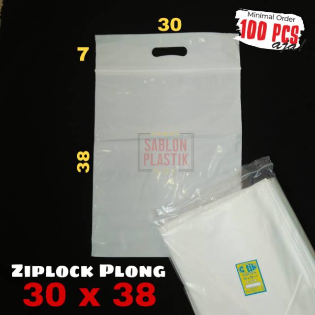  plastik ziplock plong  klip pond putih 30x38 Shopee 