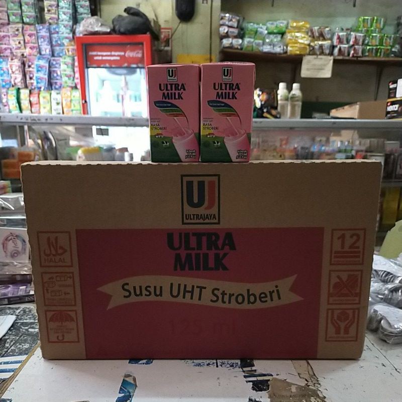 

Susu Ultra strowberi 125 ml isi 40