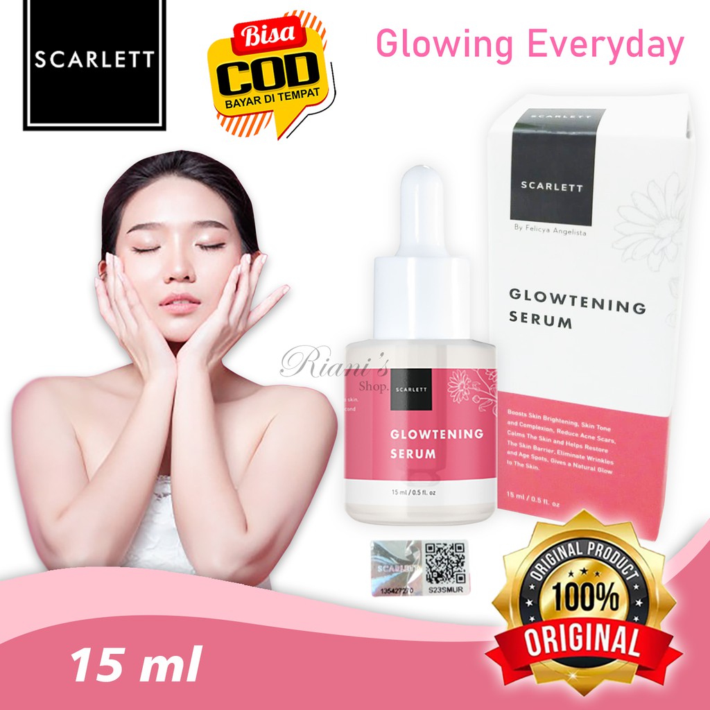 Scarlett Glowtening Serum Original Skincare Untuk Mencerahkan Glowing Wajah Whitening Pemutih Skin B