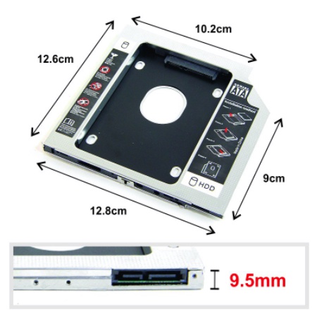 Harddisk caddy 9.5mm SSD sata for laptop / notebook 9.5 mm HDD Caddy