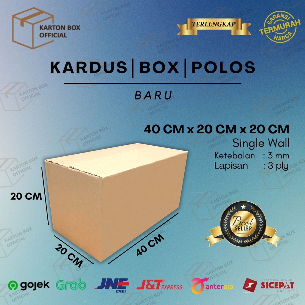 

Kardus Karton Box 40x20x20 CM Dus Packing Packaging Polos Baru