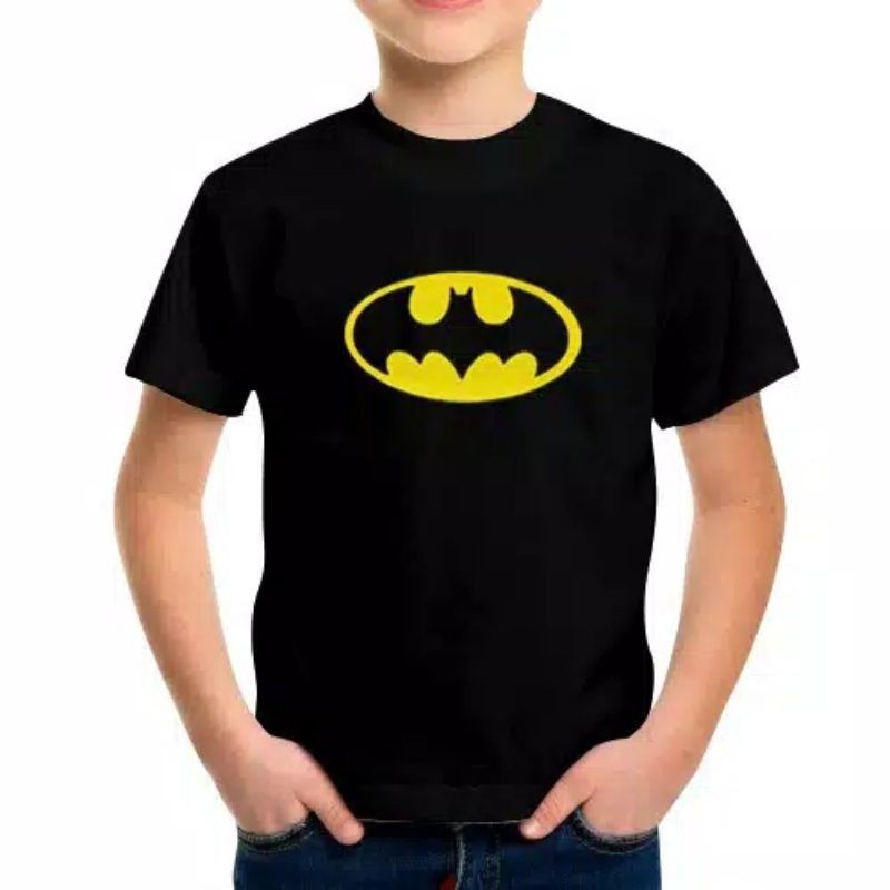 Baju Kaos Distro Atasan Batman Anak Laki Laki Murah Umur 1 - 8 Tahun Warna Hitam Termurah KE21