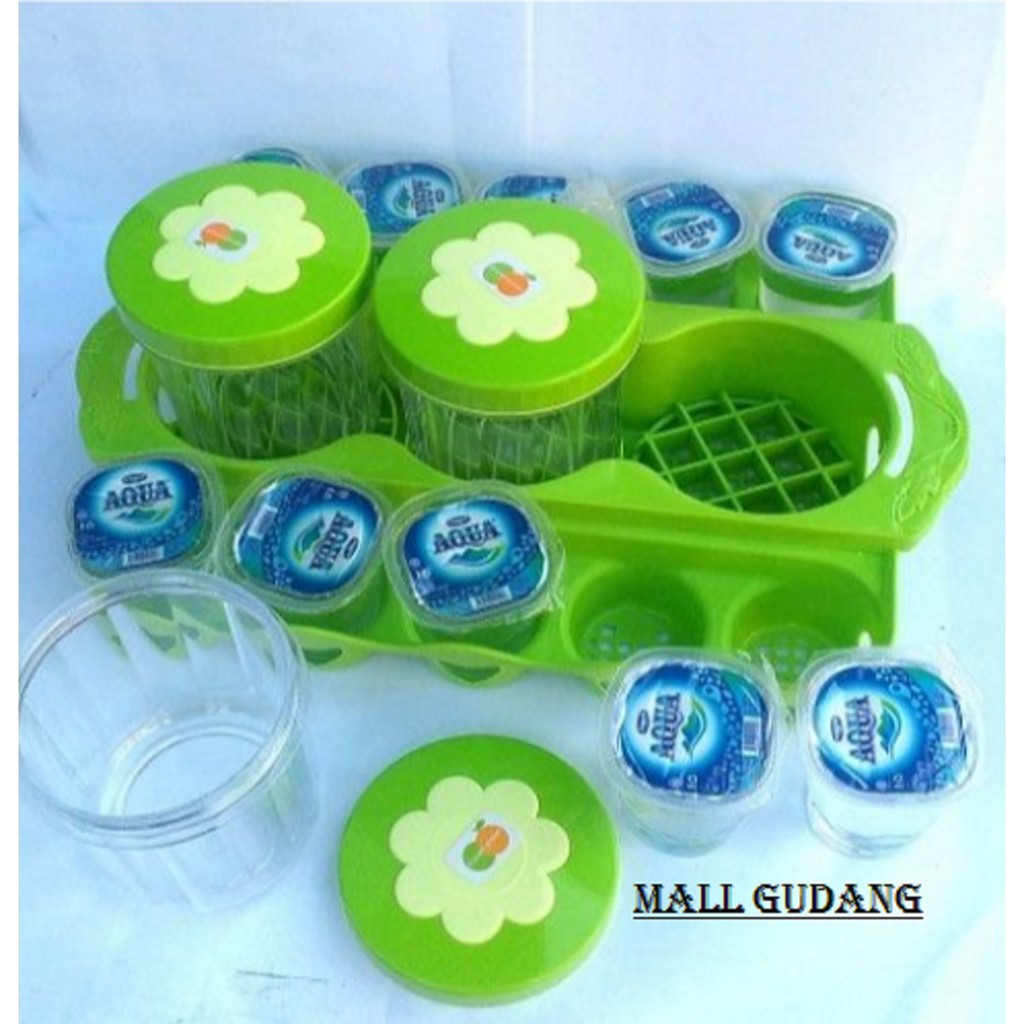 Rak Aqua + Toples set Golden Sunkist - Hijau muda