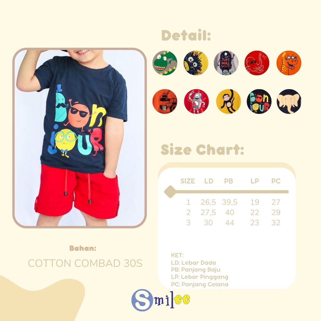 Setelan Anak Cowok Abu Monster Size 1-3Tahun Murah
