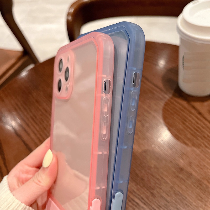 Soft Case Transparan Warna Permen Untuk IPhone 11 12 13 Pro Max X XR XS 7 8 Plus