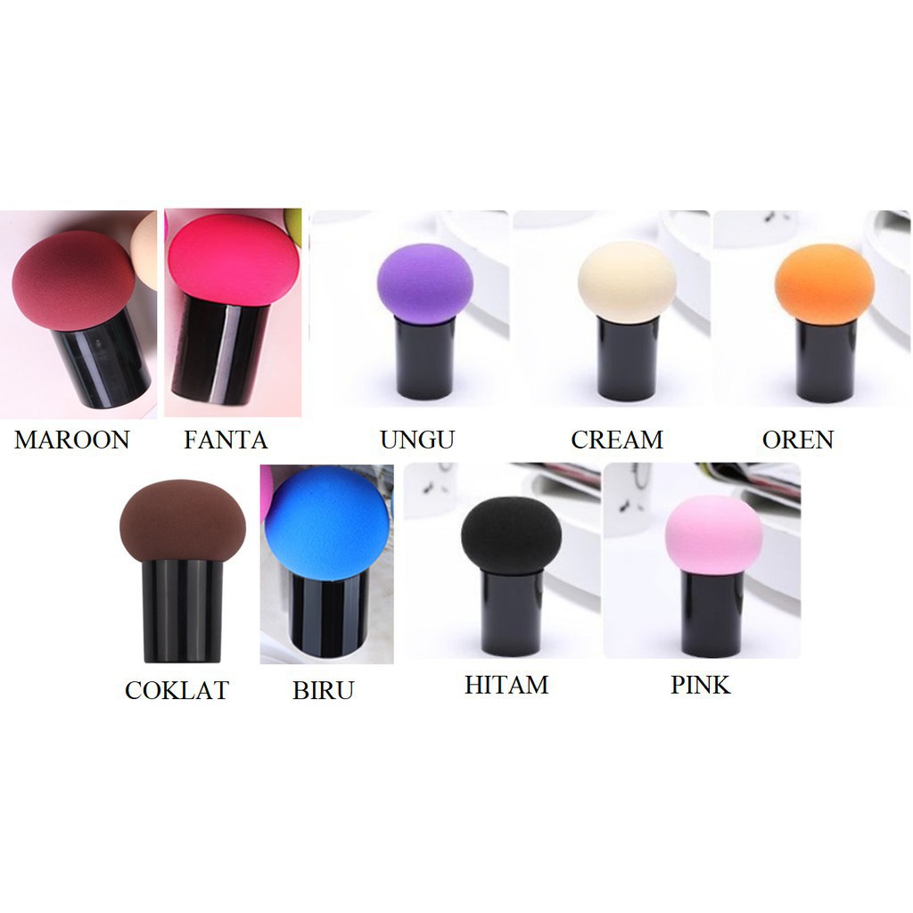 (BISA COD) Sponge /Busa Make Up Beauty Blender Mushroom Gagang Bentuk Jamur