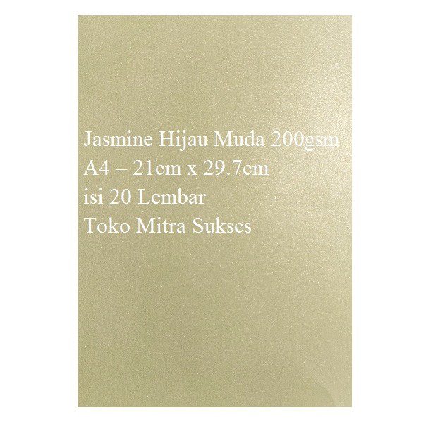 

Kertas Jasmine Hijau Muda A4 200gsm