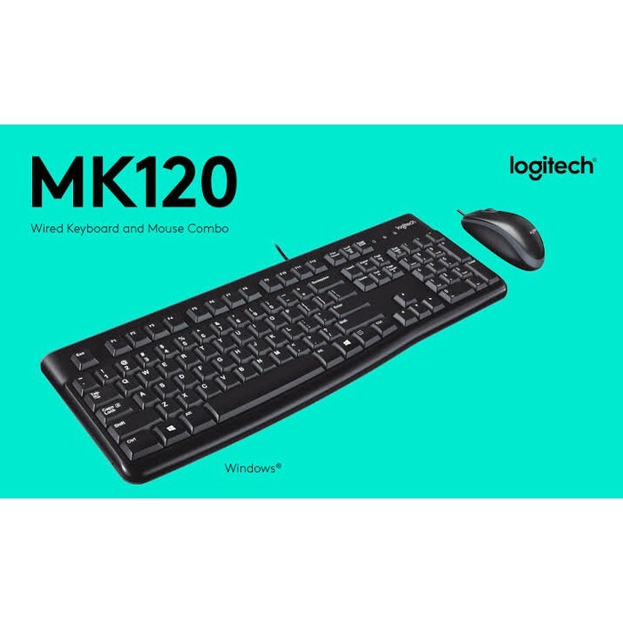 Logitech Desktop MK120 Corded Keyboard and Mouse Combo