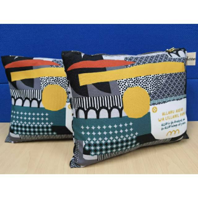 Mukena travel Herroom midi kawung solo ireng (HITAM)