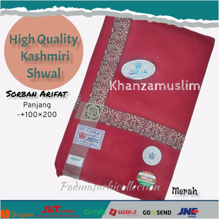 ✨ BISA COD ✨ SORBAN KASMIRI PANJANG BAHAN WOL - Merah