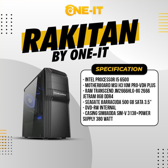 PC RAKITAN I5 6500 | RAM 8 GB| HDD 500 GB