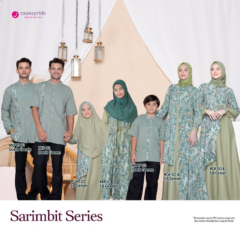 Rauna Busana Sarimbit Keluarga / SR-03 Green / Fashion Muslim