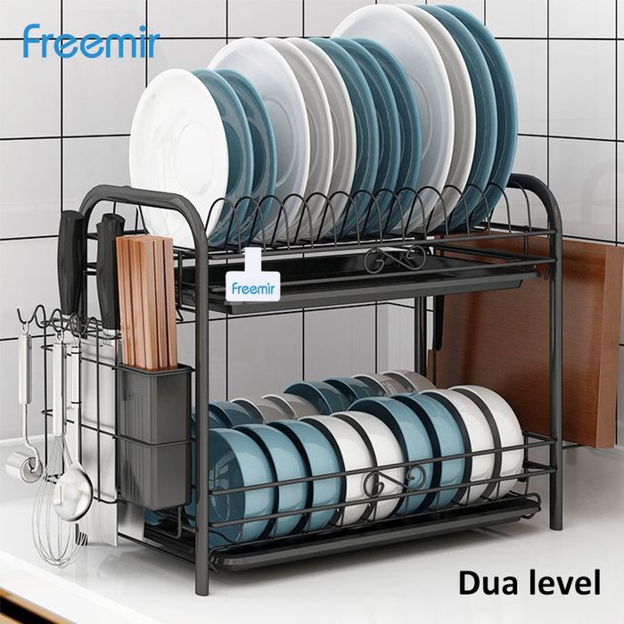 READY STOCK - FREEMIR RAK PIRING PERALATAN MAKAN SERBAGUNA MULTIFUNCTIONAL DISH RACK - 2 SUSUN RAK