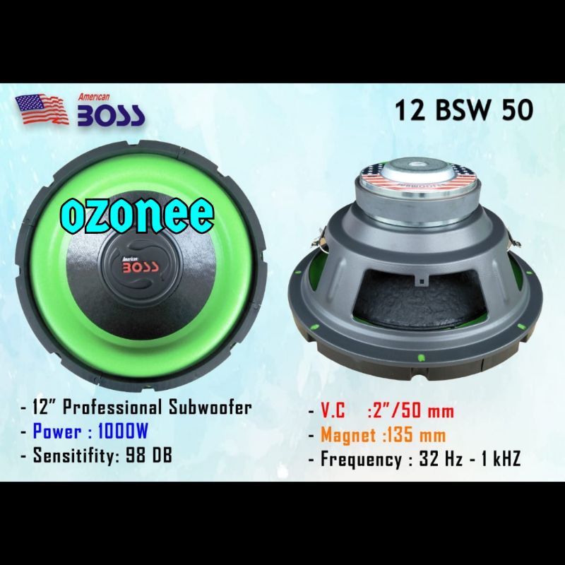 SUBWOOFER 12 INCH AMERICAN BOSS 12 BSW 50 DOUBLE COIL