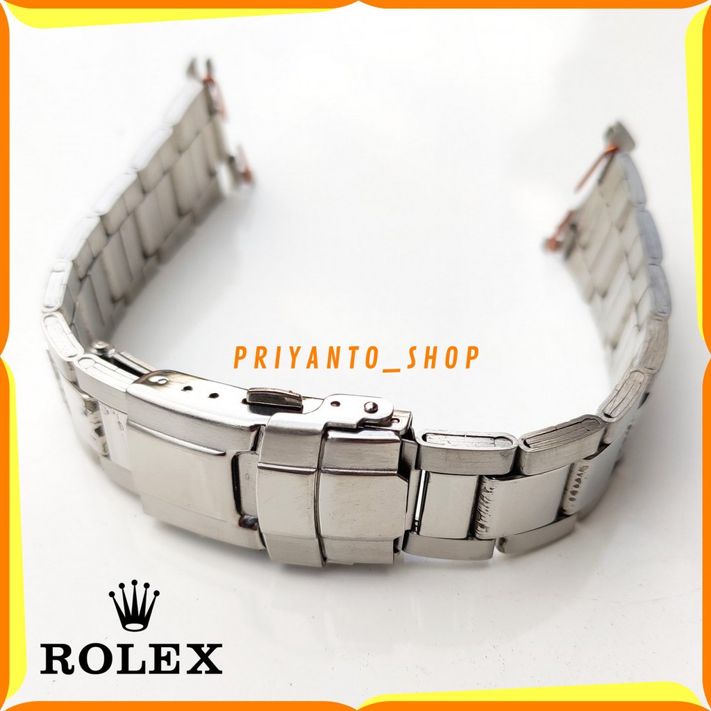 STRAP RANTAI ROLEX DAYTONA TALI JAM TANGAN ROLEX DAYTONA SILVER 20MM SILVER