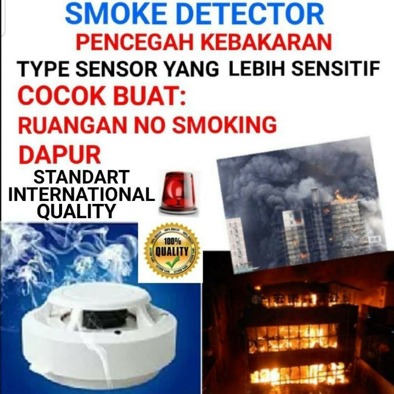 Smoke Detector Fire Detector / Sensor Kebakaran dgn speaker standalone Sensor asap