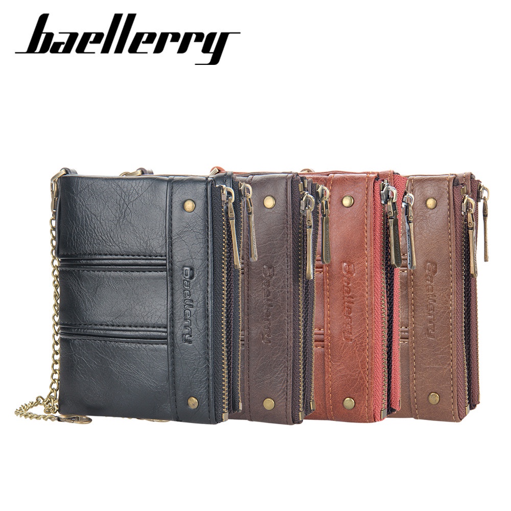 ORIGINAL BAELLERRY D3230 DOMPET UANG RANTAI BAHAN KULIT SINTETIS PREMIUM