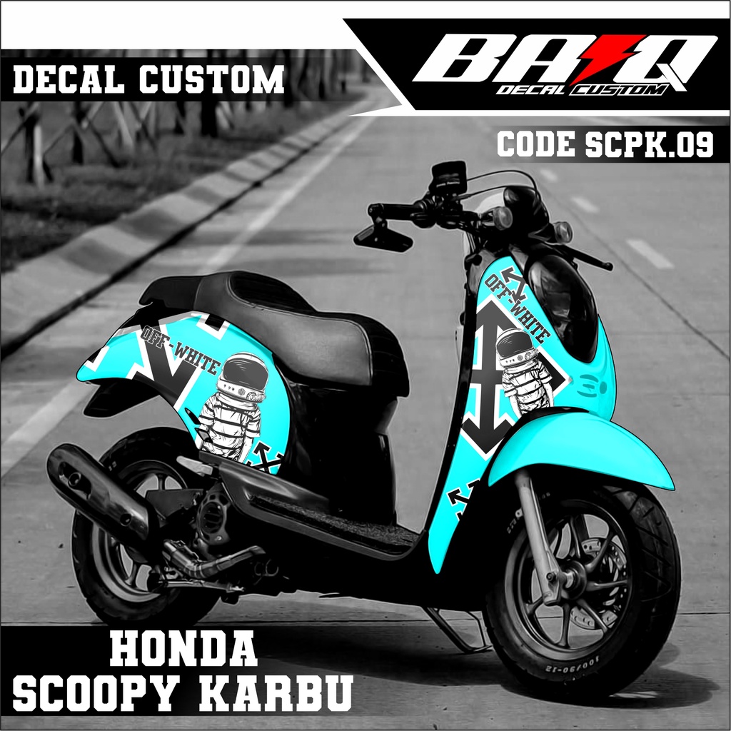 DECAL SCOOPY KARBU - DECAL SCOOPY KARBU VARIASI OFF WHITE KODE SCPK.09