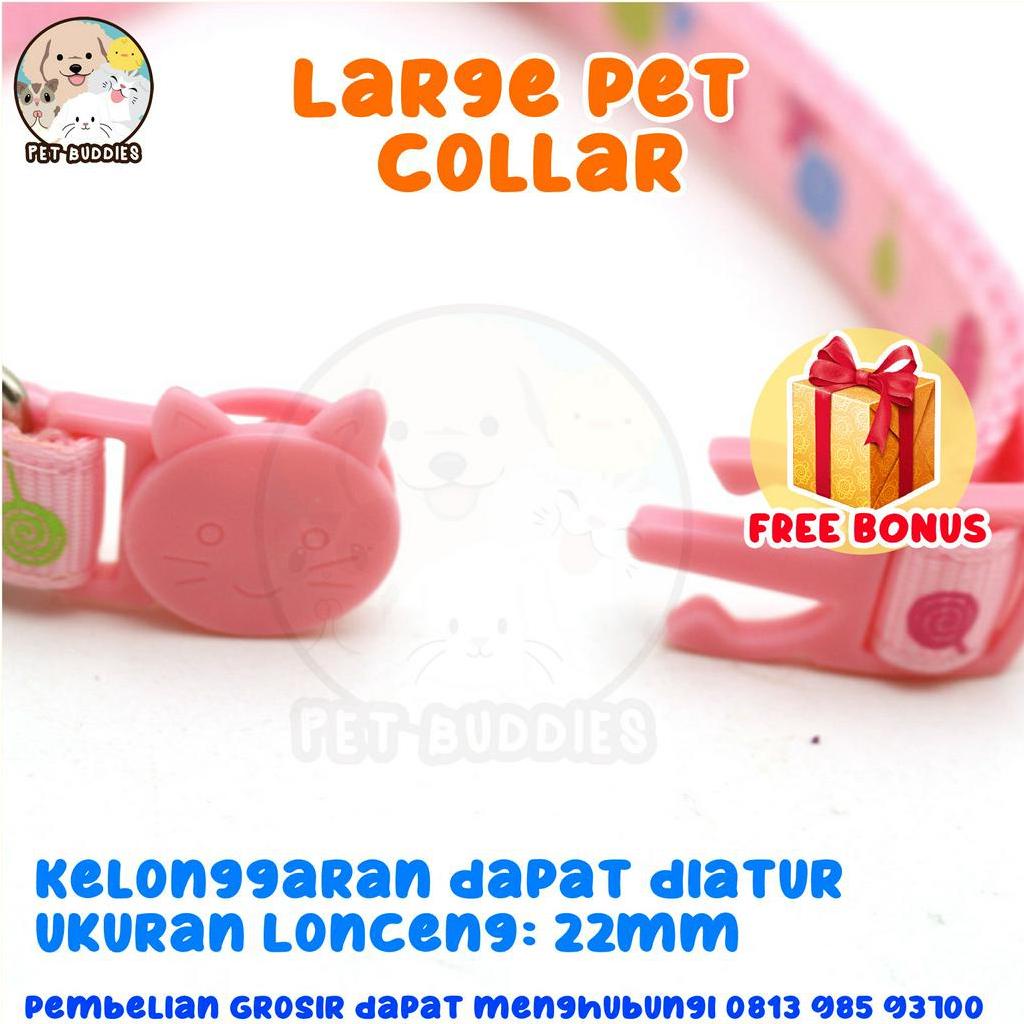 Large Pet Collar 22mm Kalung Motif Kucing