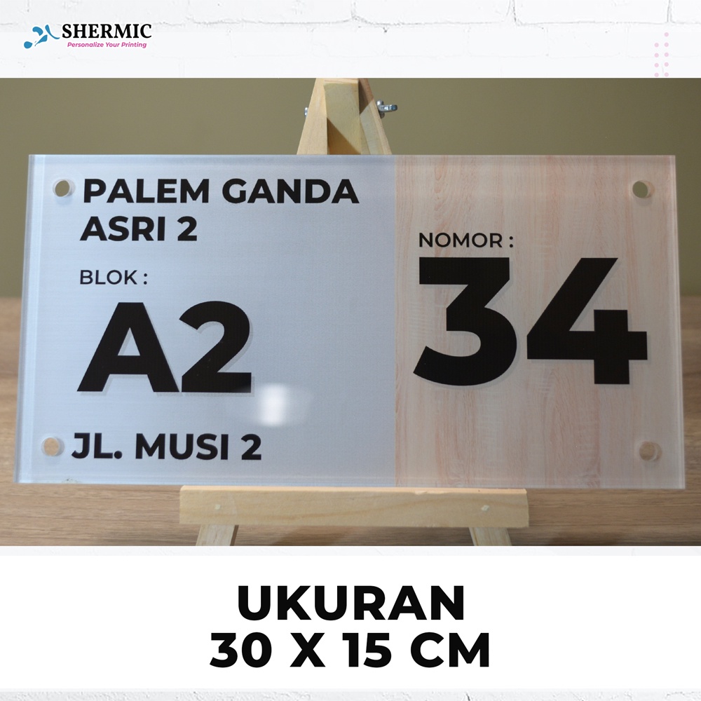 CETAK CUSTOM PRINT UV FRAME FOTO HIASAN AKRILIK ACRYLIC NOMOR ALAMAT RUMAH