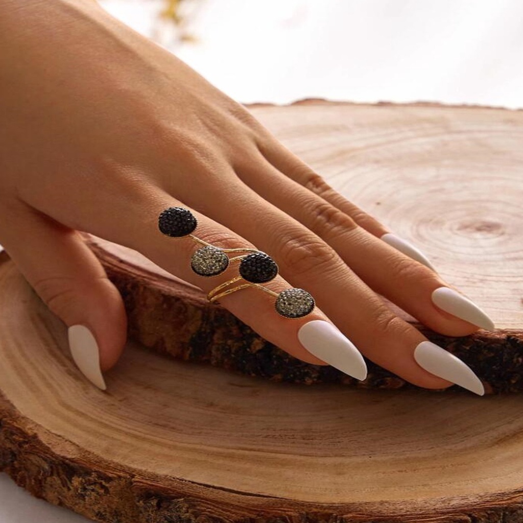 Hu Hu Hu Hu Hu Alat Bantu Pasang Kacamata♡ Cincin Adjustable Bahan Alloy Aksen Mutiara Imitasi Untuk Pertunangan