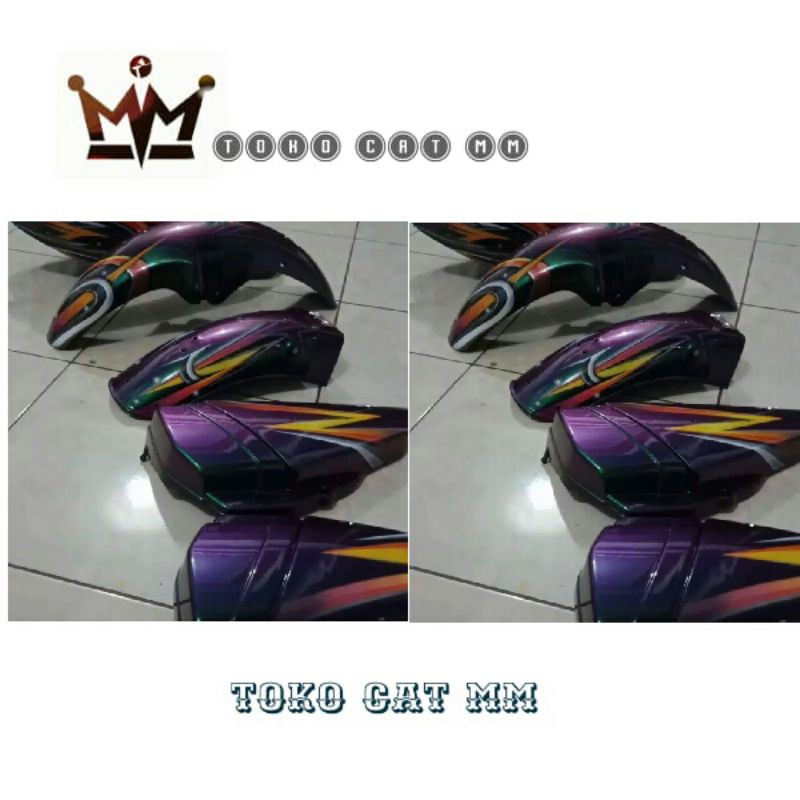 

cat pu bunglon green blue purple pink