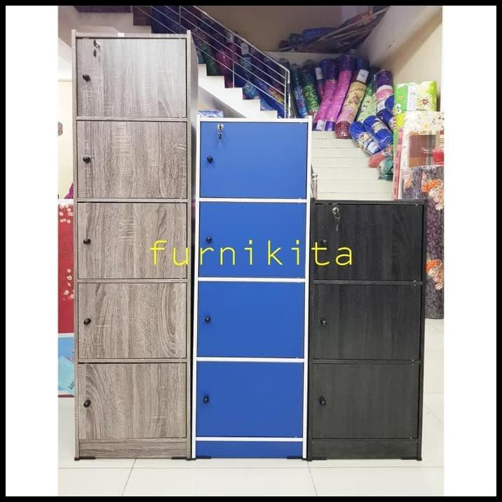  DISKON LEMARI  RAK BUKU SERBAGUNA SUSUN  4  KAYU  DENGAN 