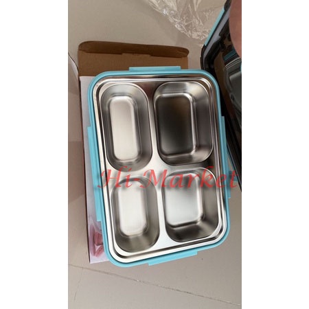 BEKAL MAKAN STAINLESS/TAHAN PANAS BENTO LUNCH BOX/ KOTAK MAKAN TERSEDIA 4SEKAT &amp; 5SEKAT DAN TAS BEKEL