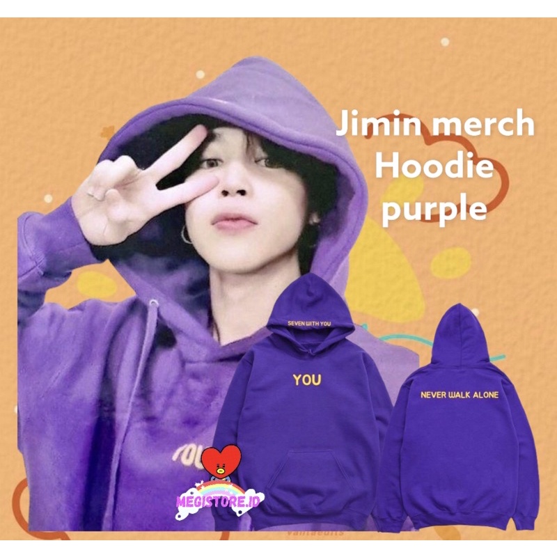 HOODIE JIMIN BTS ARMY PURPLE NEVER WALK ALONE