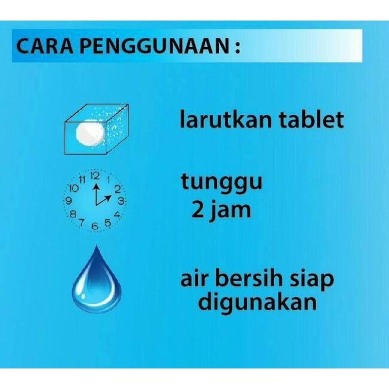 Effertab tablet disenfektan penjernih dan pemurni air ukuran kecil