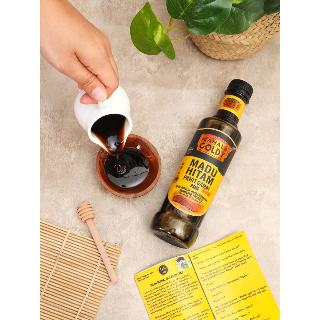 

Madu Hitam Pahit Gamat Gold Nahala Goldy