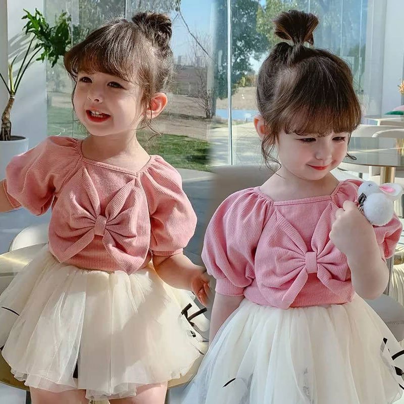 Setelan Anak Perempuan Big Ribbon Tutu