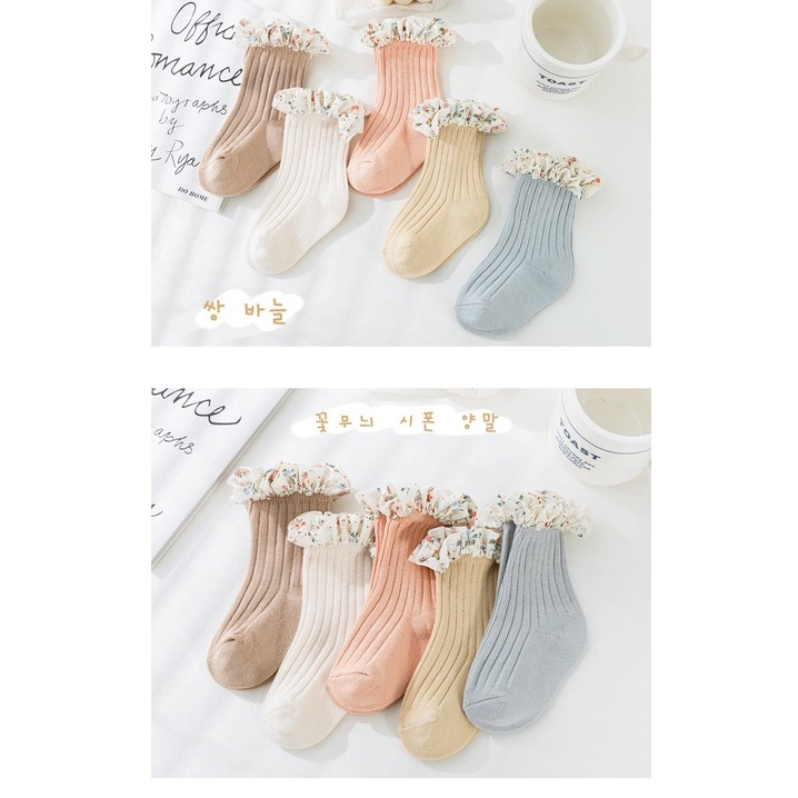 0-3 thn | KAOS KAKI RUFFLE BAYI ANAK IMPOR NEWBORN SOCKS PEREMPUAN catalog QN QW