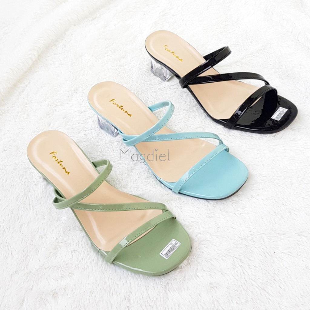 Magdiel - Heels kaca / Sandal Hak Kaca Anggun 5 cm