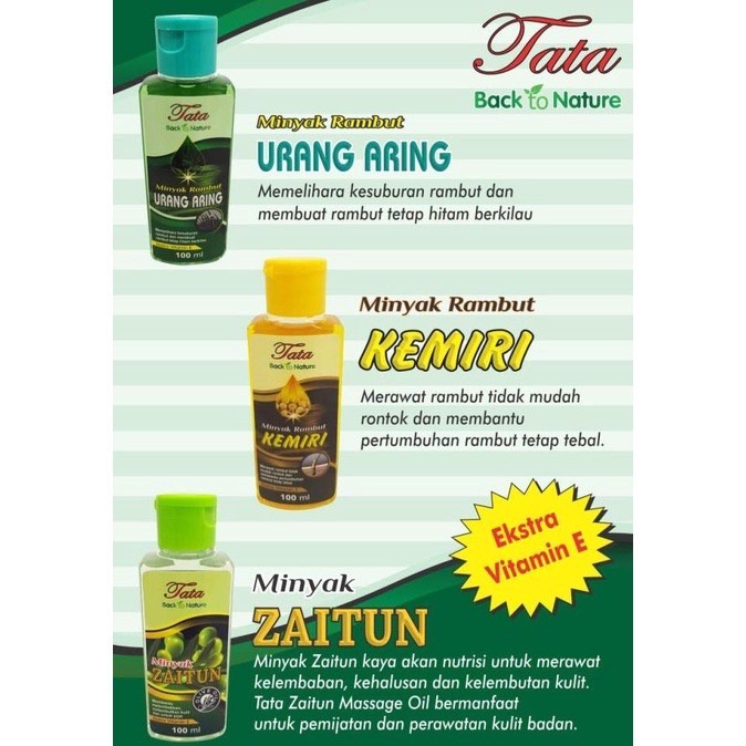 Tata Minyak Kemiri/Urang Aring/Minyak Zaitun 100 ml