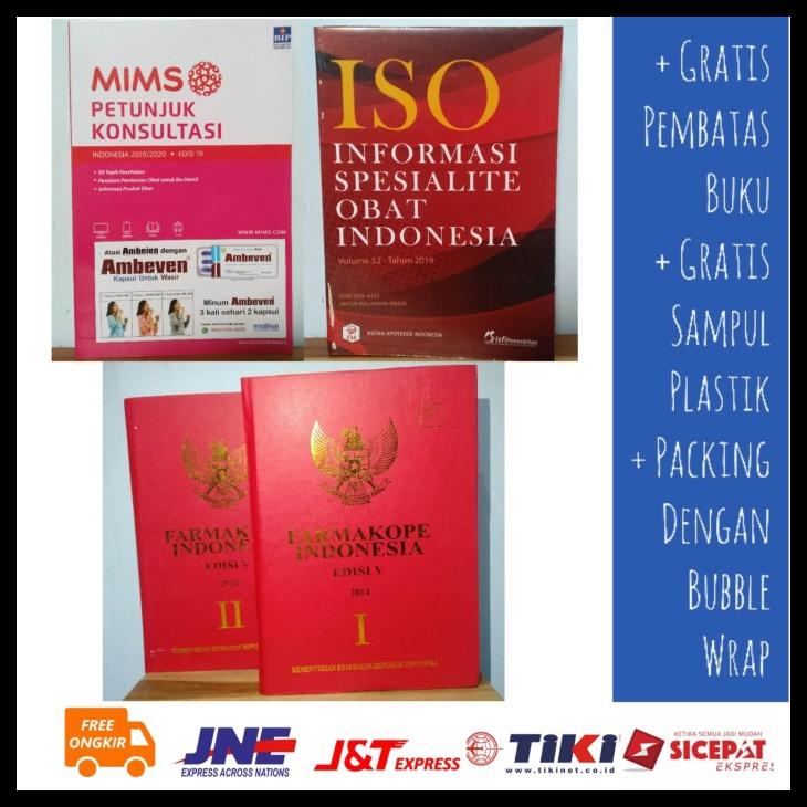 

TERBARUU!! Paket buku Farmakope 5 + ISO + MIMS COD