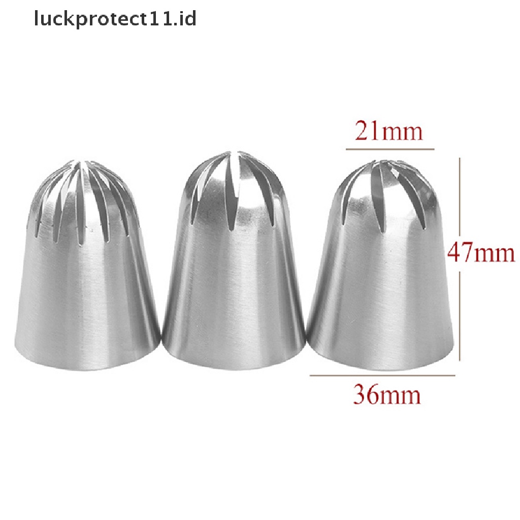 // Hg &amp; ID// 3pcs Tips Piping Icing Rusia Besar Set Cream Nozel DIY Dessert Pastry Tips.