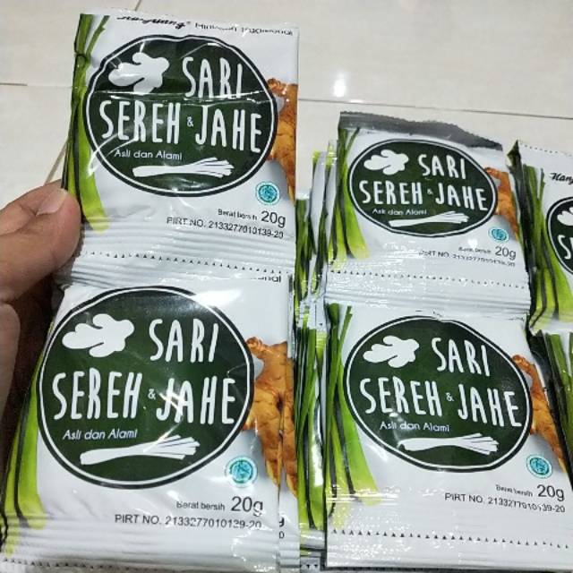 

Minuman serbuk Sari Sereh Jahe Hanjuang herbal